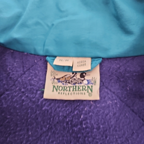 Northern Reflections Retro Blue-Green Fleece lined Jacket Unisex Outerwear - Picture 6 of 9